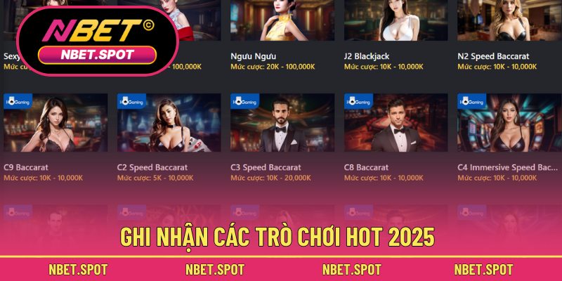 Ghi nhận các trò chơi hot 2025